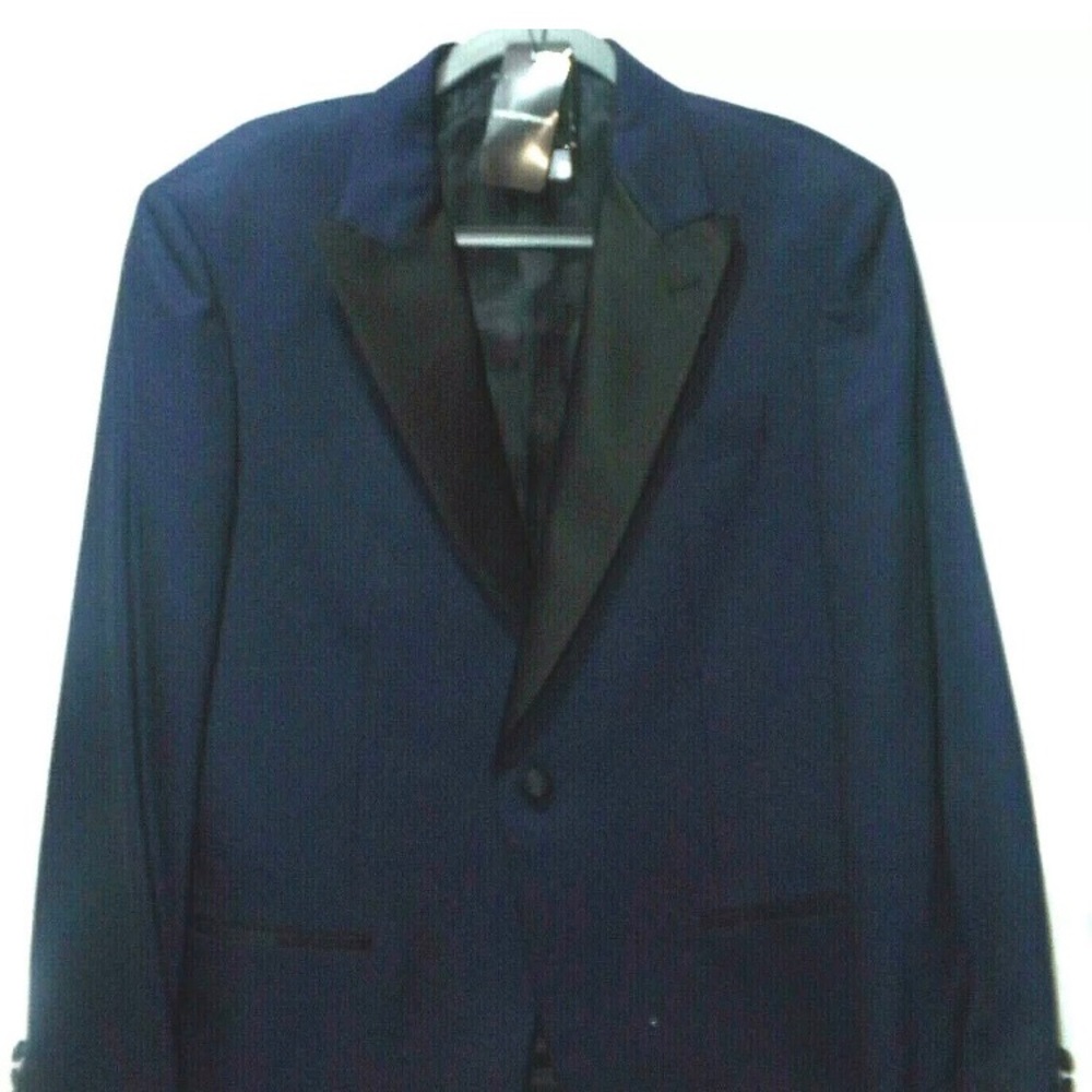 NEW MEN'S EMPORIO ARMONI SZ.54R,BLUE/BLACK BLAZER
